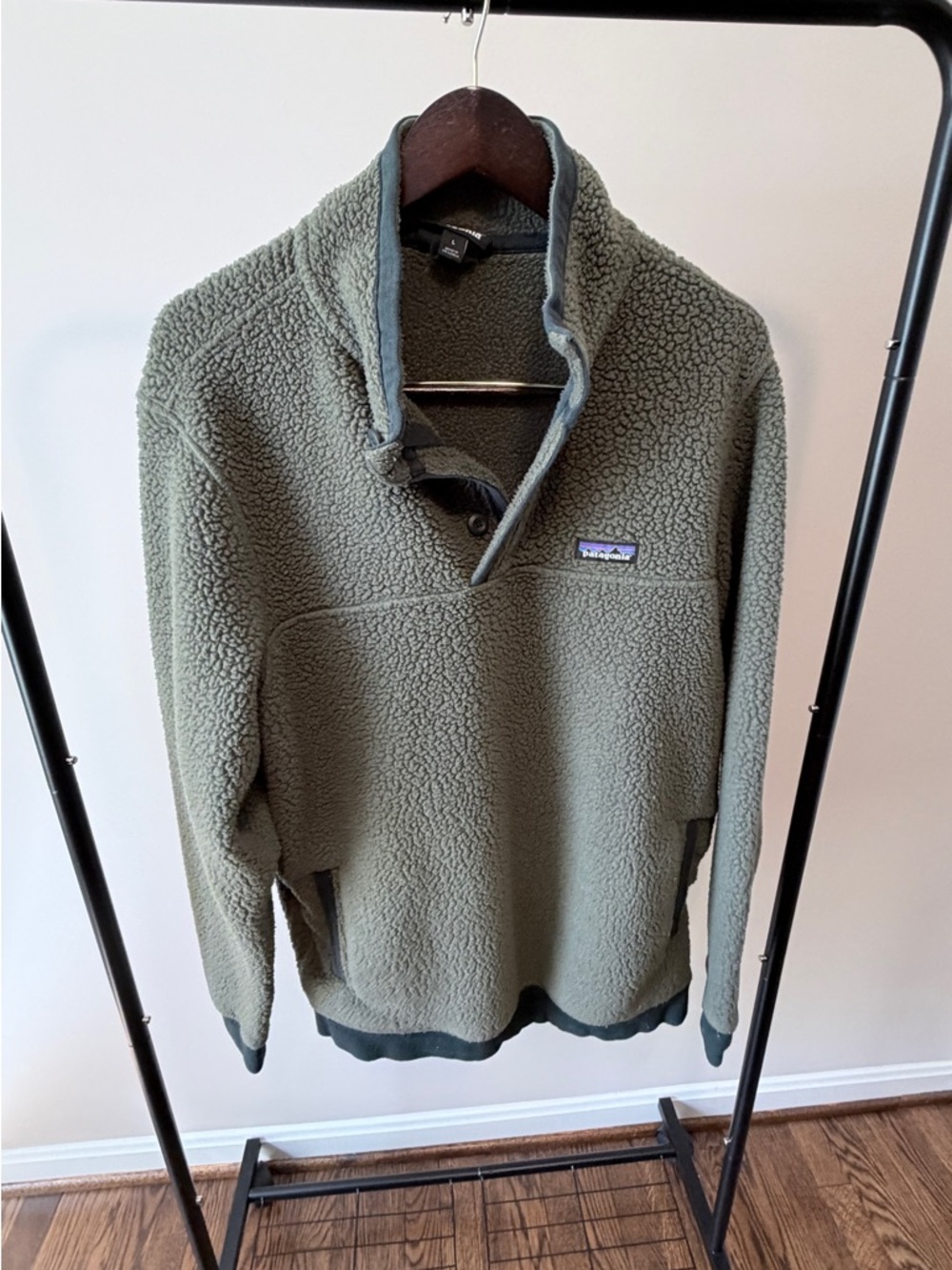 Patagonia Olive Green Sherpa Fleece Pullover